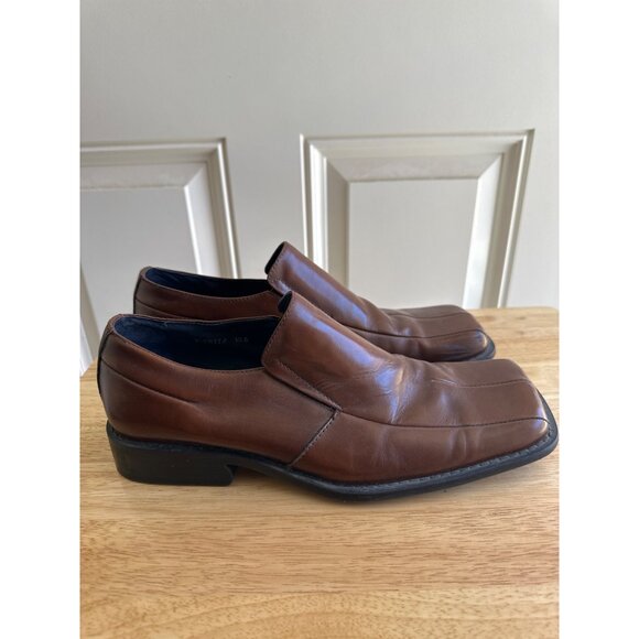 Steve Madden Men's Brown Leather Uppers Slip-On Dress Shoes Size 10 Sku 2980 - Picture 2 of 7